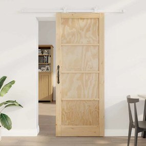 Tolóajtó Szett Természetes és fehér 83 x 211 cm