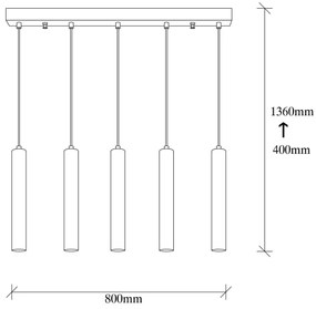 Kábelcsillár TEMPO 5xE27/40W/230V arany