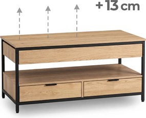 Bővíthető dohányzóasztal LUCA 100 cm tölgy fekete