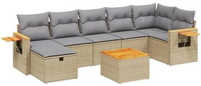 vidaXL 8 részes vegyes bézs polyrattan kerti ülőgarnitúra párnákkal