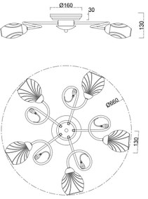 Brilagi - Felületre szerelhető csillár MEGAPOLIS 5xE14/60W/230V fényezett króm