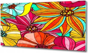 Fotó kép edzett üveg Virágos minta 125x50