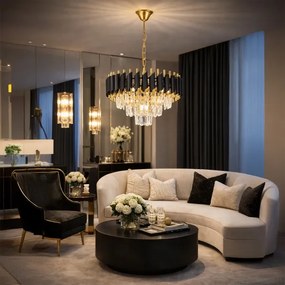 Brilagi - Láncos csillár ECLIPSE 5xE14/10W/230V Ø 38 cm fekete/arany