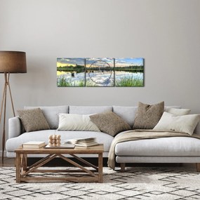 A tó és a nád képe (órával) (90x30 cm)