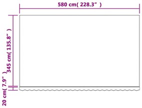 többszínű csíkos pótszövet napellenzőhöz 6 x 3,5 m