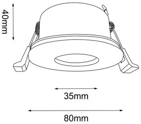 Brosline 3026 - Beépíthető mennyezeti lámpa CHITO 1xGU10/10W/230V fekete