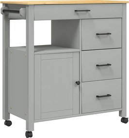 vidaXL MONZA tömör fenyőfa konyhai kocsi 84 x 40 x 88,5 cm