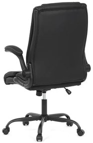 Fekete ökobőr irodai szék hintamechanikával. KA-Y344 BK
