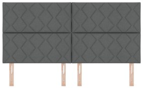 Fejtámla Gyémánt Blokkok Dizájn Sötétszürke 180 cm Textil