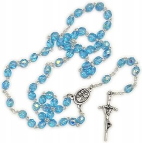 Rózsafüzér dróton kristály Kék *6 db. János Pál...