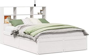 vidaXL fehér tömör fenyőfa ágy matrac nélkül 120 x 190 cm
