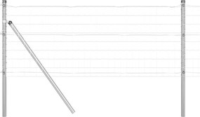 vidaXL Kerítés oszlopokkal Ezüst 0,8 x 10 m Acél és PVC