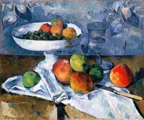 Paul Cezanne - Festmény reprodukció Still Life with Fruit Dish, 1879-80, (40 x 35 cm)
