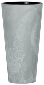 TUBUS SLIM BETON EFFECT virágtartó betéttel 25 cm, szürke, 25 cm