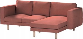 Dekoria Norsborg 3 személyes kanapé huzat Ikea sezlonnal barna