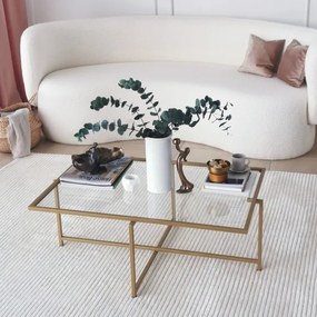 Kávésasztal NAP 35x94 cm arany/átlátszó