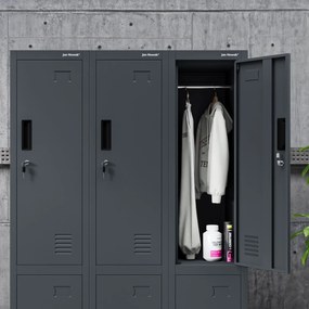 Szociális öltözőszekrény antracit BARTEK 1 Plus 292 x 1720 x 450 mm