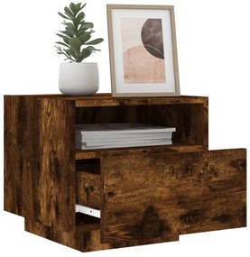2 db sonoma tölgy színű éjjeliszekrény LED-ekkel 40x39x37 cm