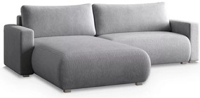 Világosszürke kihúzható sarokkanapé TAFIRA, kétoldalas