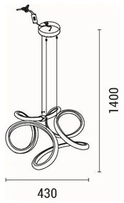 LED Csillár zsinóron LED/38W/230V 3000K
