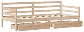 vidaXL tömör fenyőfa kanapéágy fiókokkal 90 x 190 cm