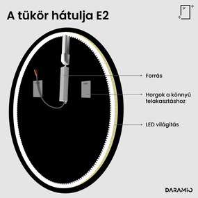 Kerek tükör LED világítással E2