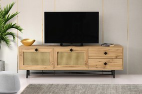 TV asztal/szekrény Hankin 180 (tölgy + fekete). 1072301