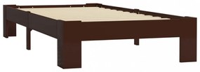 sötétbarna tömör fenyőfa ágykeret 90 x 200 cm