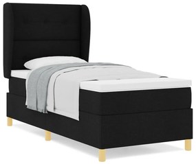 Boxspring Ágy Matrac Készlettel Fekete 90x200 cm Szövet