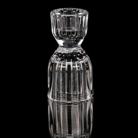 10 cm-es üveg gyertyatartó kúpos gyertyához,átlátszó