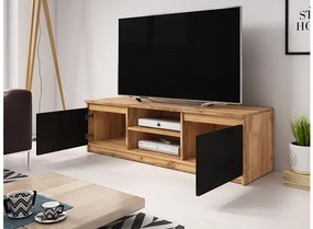 TV szekrény Zekazo (szonoma tölgy + fehér) (fehér LED világítás). 1106285