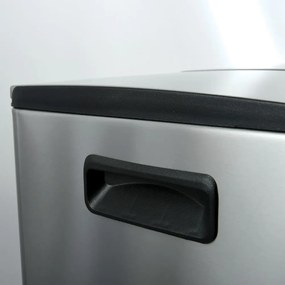 Matt ezüstszínű acél szelektív pedálos szemetes 2x20 l Aliya – Spirella