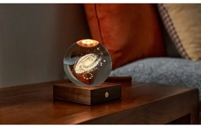 Sötétbarna szabályozható asztali lámpa üveg búrával (magasság 12 cm) Amber – Gingko