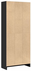 fekete szerelt fa könyvszekrény 60 x 24 x 143 cm