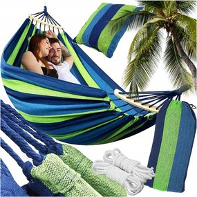 Kétszemélyes függőágy párnával brazil xxl nagy 200kg 260x150 huzat