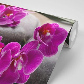 Öntapadó fotótapéta csodás orchidea Zen kövekkel