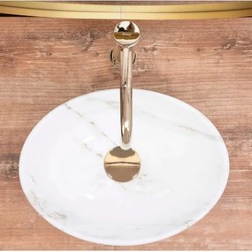 REA-U8014 - SOFIA MINI ráültethető mosdó 27x34 cm kerámia/márvány dekor