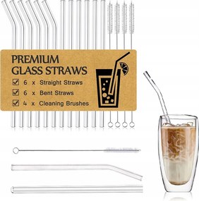 Átlátszó Színtelen Üveg Ivószívószálak Eco 12 Italokhoz Törlőkendő