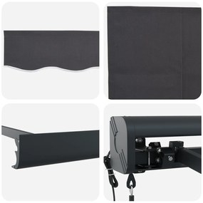 Automata Behúzható Napellenző Narancs és Fehér 350x250 cm