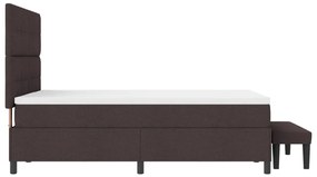 vidaXL Box Spring Ágy Ágybetéttel és Pad Sötétbarna 160x200 cm Szövet