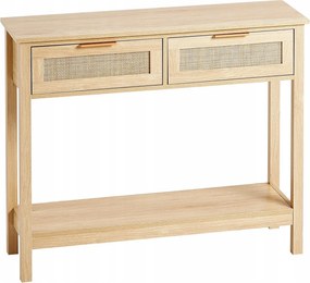 Asztal konzol előszoba folyosó rattan sötét 2 fiókos