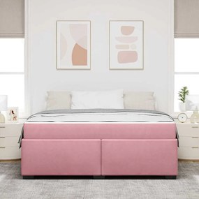 Ágykeret matracmal Rózsaszín 180 x 200 cm Bársony
