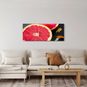 Szeletelt grapefruit képe (120x50 cm)