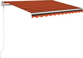 vidaXL narancssárga-barna szélérzékelős és LED-es napellenző 300x250cm
