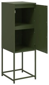 olívazöld acél magasszekrény 36 x 39 x 107 cm