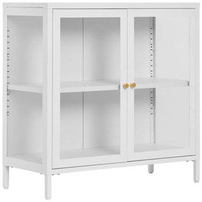 Dalby vitrines komód, 2 ajtó, acél, fehér 80x35x80 cm
