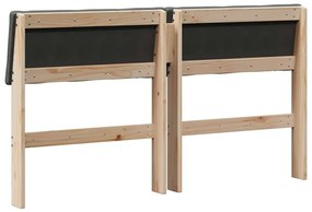 Kárpitozott fejtámla Sötétszürke 135 cm Tömör fenyőfa