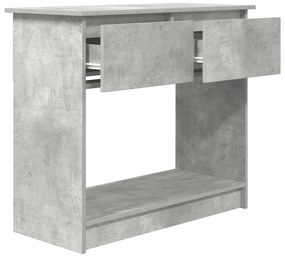 betonszürke konzolasztal fiókokkal 85,5x38,5x74,5 cm