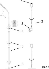 LED álló lámpa XENIA 12W dimmelhető idözítővel ( asztal / talaj / clip ) - DL4306/B
