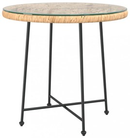 edzett üveg és acél étkezőasztal Ø80 cm